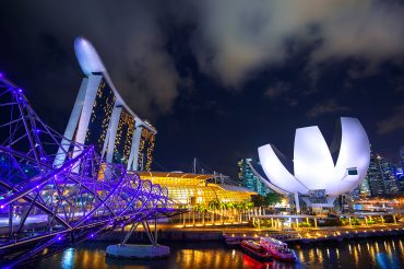 Cityscape Of Singapore At Marina Bay.